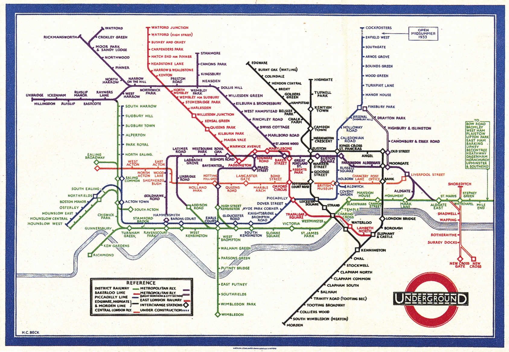 Henry Charles Beck Material Culture And The London Tube Map Of 1933 Amodern